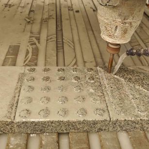 朔州 芝麻白花岗岩石材盲人石、盲道石、盲点石