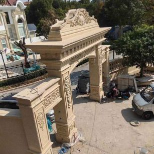 朔州 黄金麻荔枝面花岗岩别墅门楼