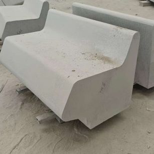 朔州 芝麻白花岗岩异形坐凳，石凳