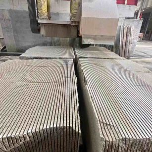 朔州 车间生产日常，黄金麻白麻花岗岩