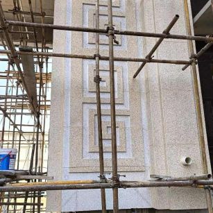 朔州 黄金麻花岗岩别墅外墙干挂回纹造型效果