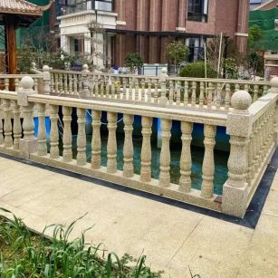 朔州黄金麻花岗岩石材栏杆，扶手，将军柱，花瓶柱