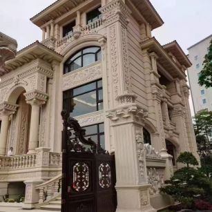 朔州 黄金麻花岗岩别墅外墙干挂效果展示