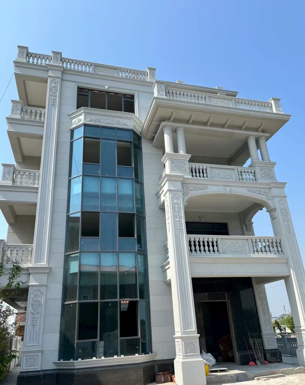 朔州 白麻花岗岩别墅外墙干挂效果展示