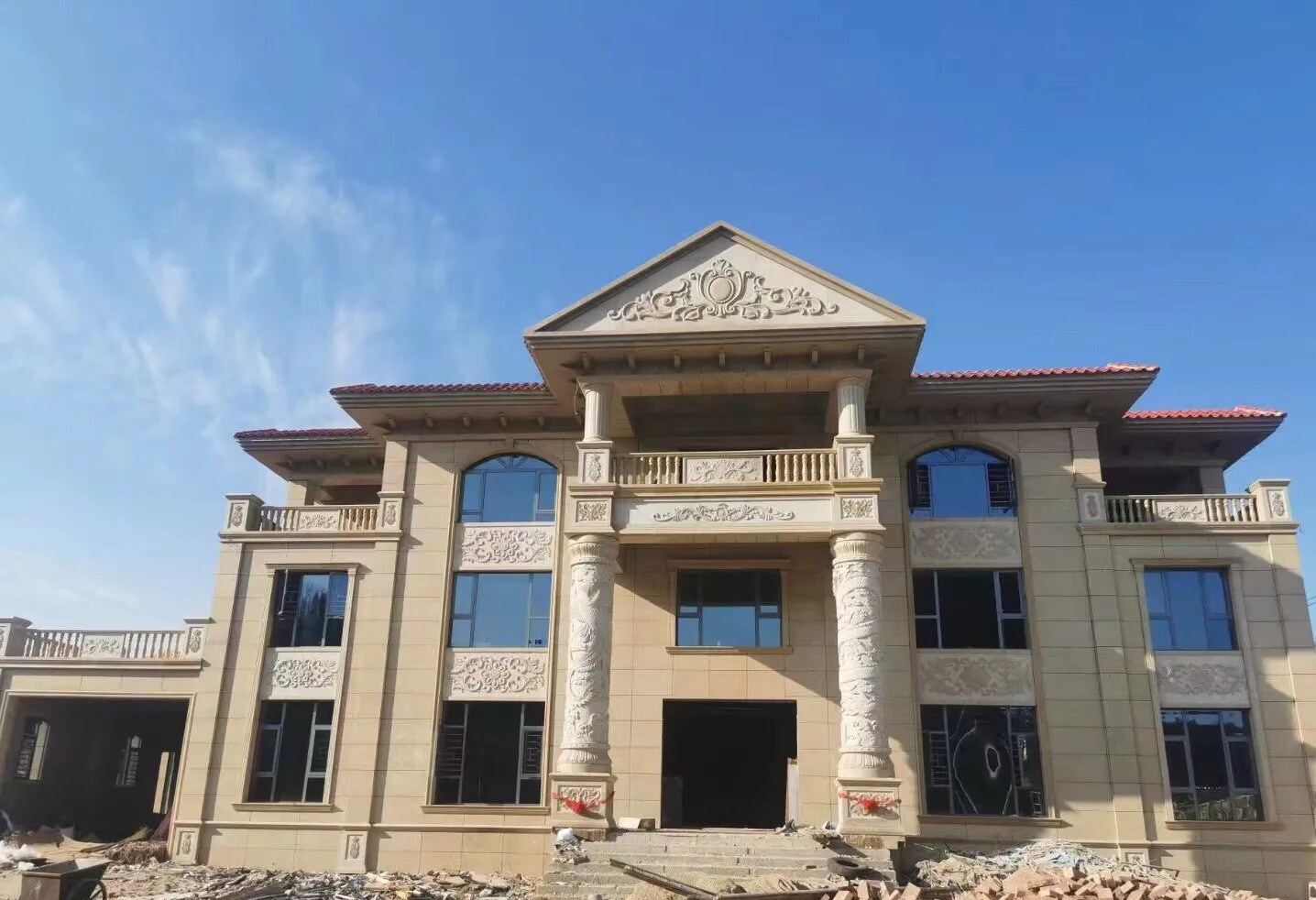 朔州 黄金麻花岗岩别墅外墙干挂