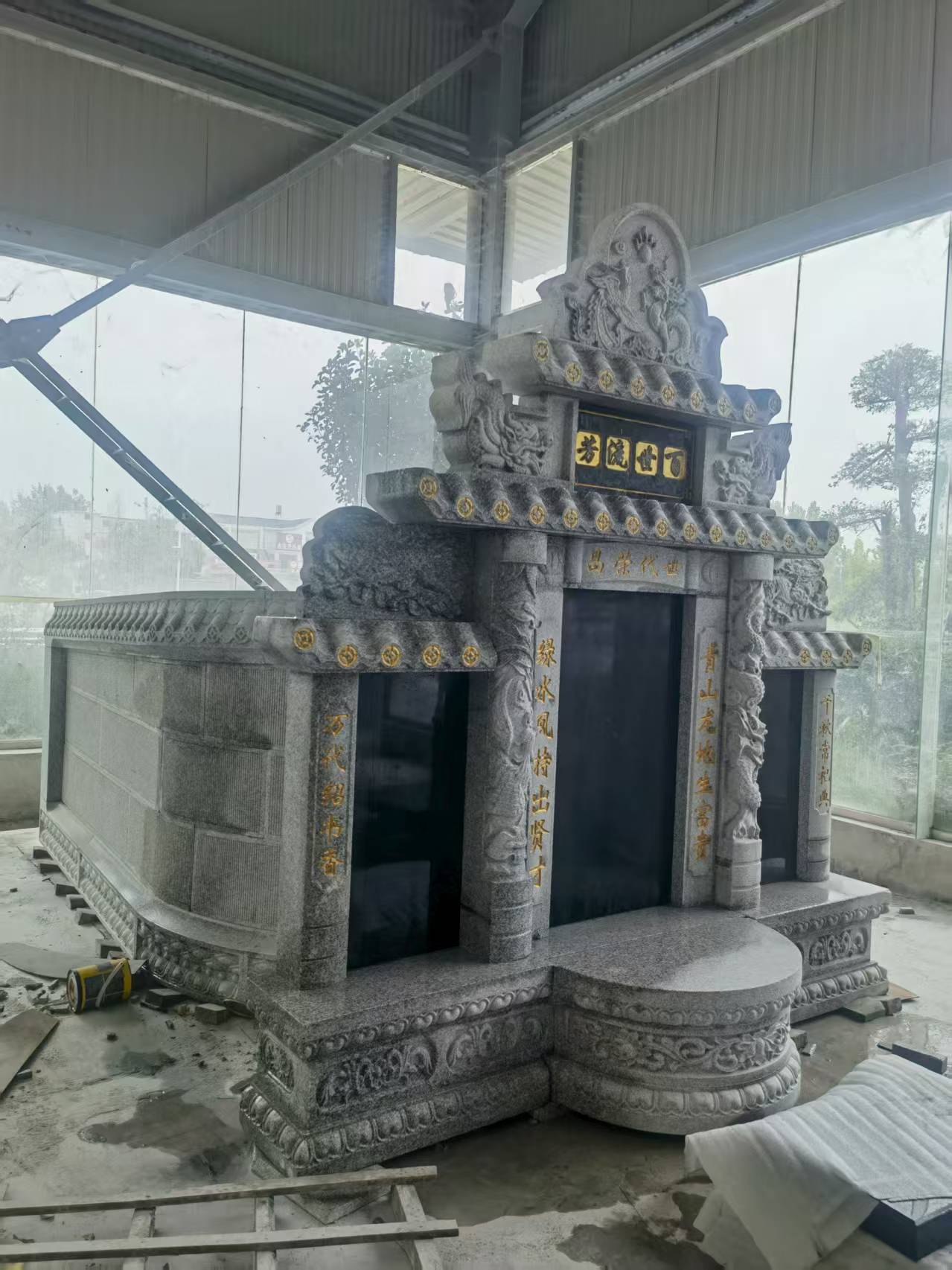 朔州 芝麻白墓碑效果展示图